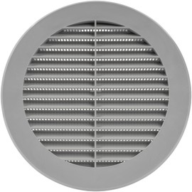 Vent Systems 6'' Inch Grey Soffit Vent Cover - Round Air Vent Louver - Grill Cover - Built-in Insect Screen - HVAC Vents for Bathroom, Home Office, Kitchen - Pack of 1