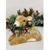 Mezzaluna Gifts Reindeer with Wreath Christmas Festive Ornament (SMALL H