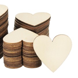 PATIKIL 40mm Wooden Hearts, 50 Pack Unfinished Wood Hearts Blank Wooden Cutouts Ornaments Natural Wood Pieces for Christmas Party Craft Projects
