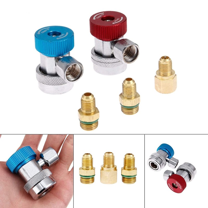 Bowarepro AC R134a Adapter Fitting Quick Coupler Adjustable Quick Joint