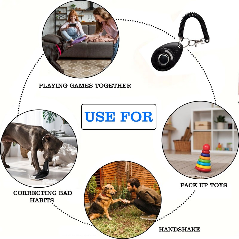WedDecor Pet Training Clicker with Wrist Strap - Ideal for