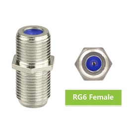 GigaBlue Satellite Cable Connector, F Connector RG6 Coaxial Female to Female F Connector Sat Coupling for Coaxial Cable Antenna Cable Satellite Cable Pack of 10 (Silver)