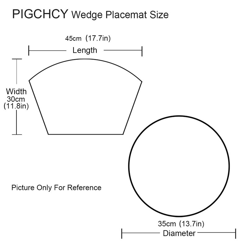 PIGCHCY Wedge Shaped Placemats Set of 6 with Centerpiece Round