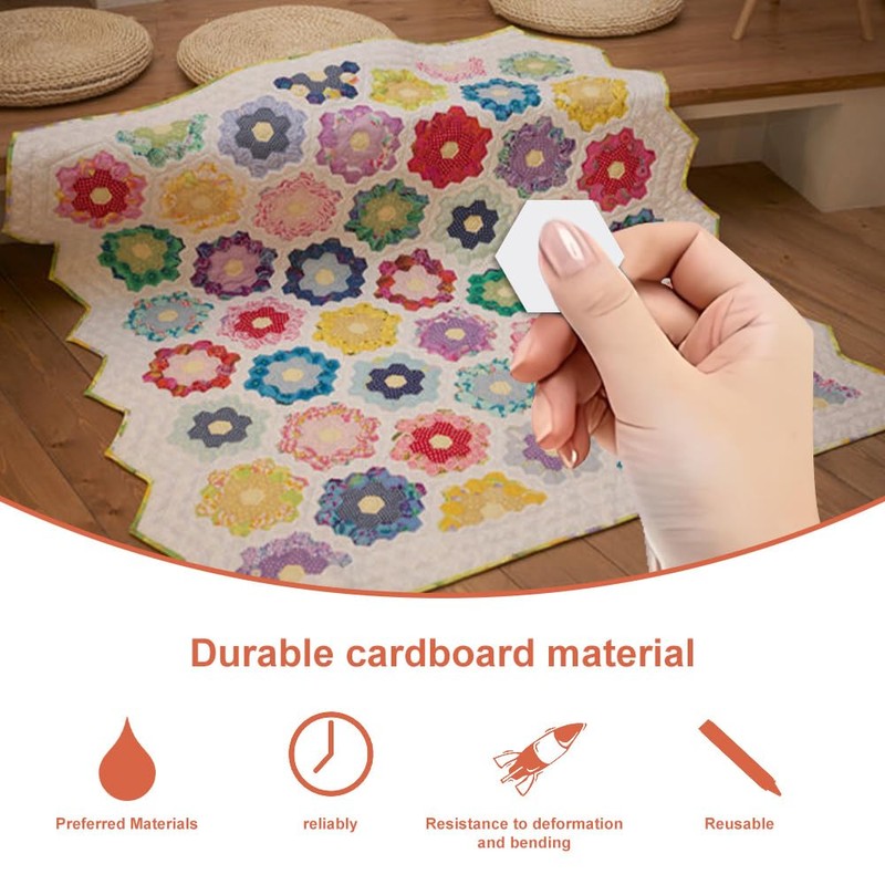 400 PCS Hexagon English Paper Piecing Quilting Templates, 26 mm