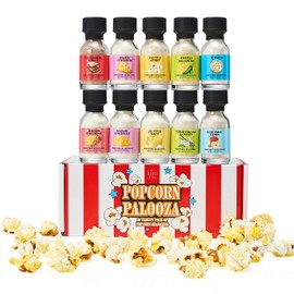 Kiri & Sons Gourmet Popcorn Seasoning Sampler Kit, 10 Flavor Variety Pack - Including Kettle Corn, Garlic Parmesan, Bacon Cheddar, Caramel, Butter, White Cheddar, Ranch, Spicy Jalapeño, Movie Night