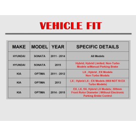 AutopartsMAXonline Front Rear Rotors and Brake Pads for 2011 - 2014 2015 Hyundai Sonata Kia Optima