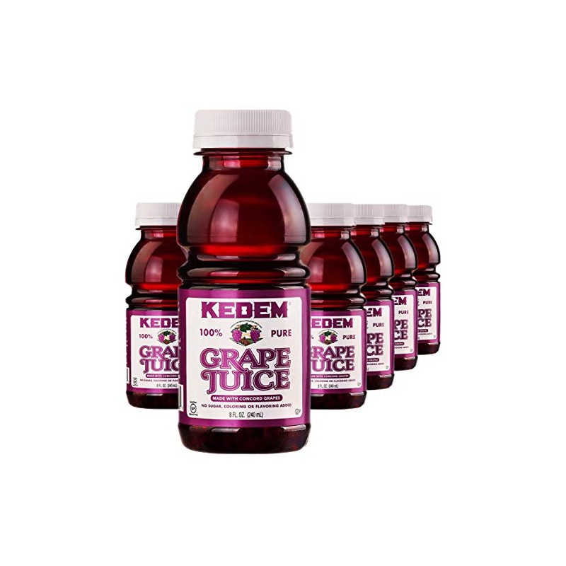 Kedem Grape Juice, 8oz BPA Free Plastic Bottle (12 Pack)