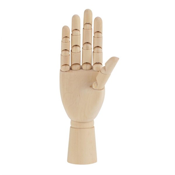 Wooden Hand Model, Mannequin Hand Flexible Movable Fingers, Ideal for Art, Drawing, Sketching, Painting (2)