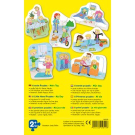 HABA 305235 - 6 First Puzzles - My Day, Puzzle from 2 Years with Extra Large Pieces and Wooden Figure for Free Play