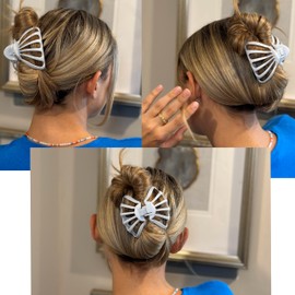 Camila Paris Hair Clip, French Octopus Claw Clip, Large Hair Clips for Thick Hair, Durable Girls Hair Clips for Women, Strong No-Slip Grip, Made in France, 3 Inch, White