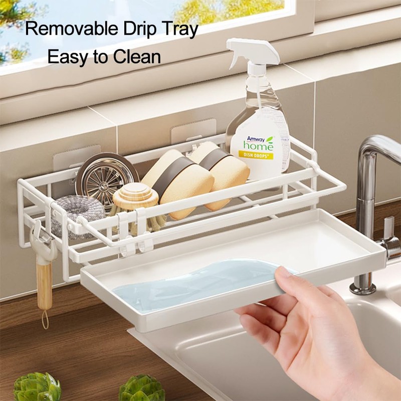NUODWELL Wall Mounted Kitchen Sink Caddy, Washing up Organiser with