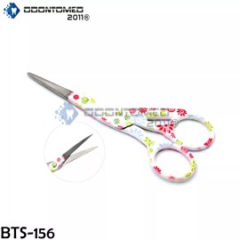 ODM 4.5" Floral Design Stainless Steel Sharp Tip Stork Scissors Color Coded BTS-156