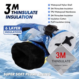 Pnosnesy Ski Gloves, The Warmest Waterproof and Breathable Snow Gloves in Cold Weather, Both for Men and Women, Suitable for Parents and Children Outdoors