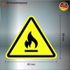 Pack of 8 Warning Stickers 6 x 5 cm Fire