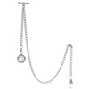 TREEWETO Men's Double Albert Chain Pocket Watch Curb Link, Silver