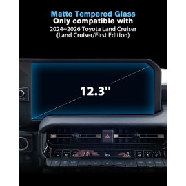 WEIPIN For 2024~2026 Toyota Land Cruiser (Land Cruiser/First Edition) Screen Protector 12.3 Matte Anti-Glare Tempered Glass Touchscreen *1 Accessories 9H Hardness Glass - No More Fingerprint
