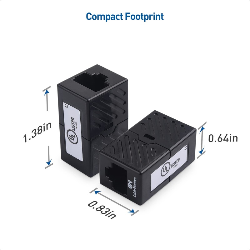 [UL Listed] Cable Matters 2-Pack 10Gbps Cat 6 Ethernet Coupler