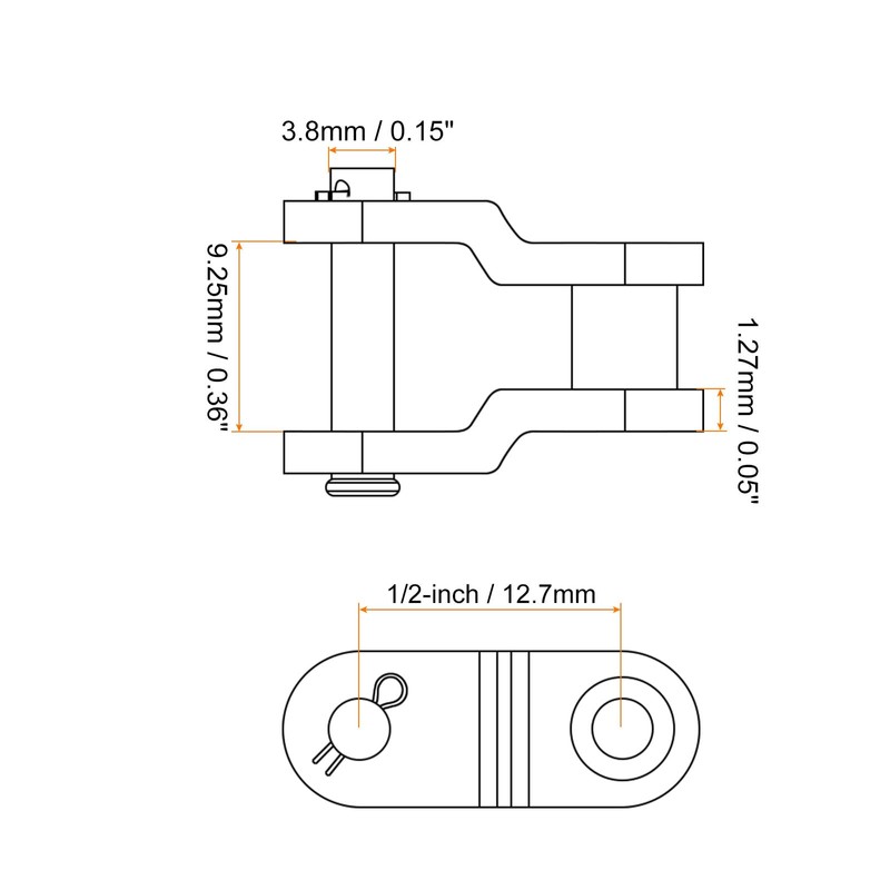 sourcing map 5Pcs #420 Chain Offset Half Link Roller, 1/2"