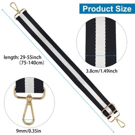 lyfLux 2 Pack Wide Purse Strap Adjustable Length Handbag Shoulder Strap Replacement with Metal Swivel Buckles (1.49”Width)