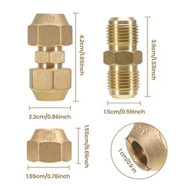WUISOLQP 2 Pieces 3/8 Inch Air Conditioning Copper Pipe Extension, 9.52 mm Double Nipple for Copper Pipes Air Conditioning Split Connection Nipple Air Conditioning Accessories and Warm