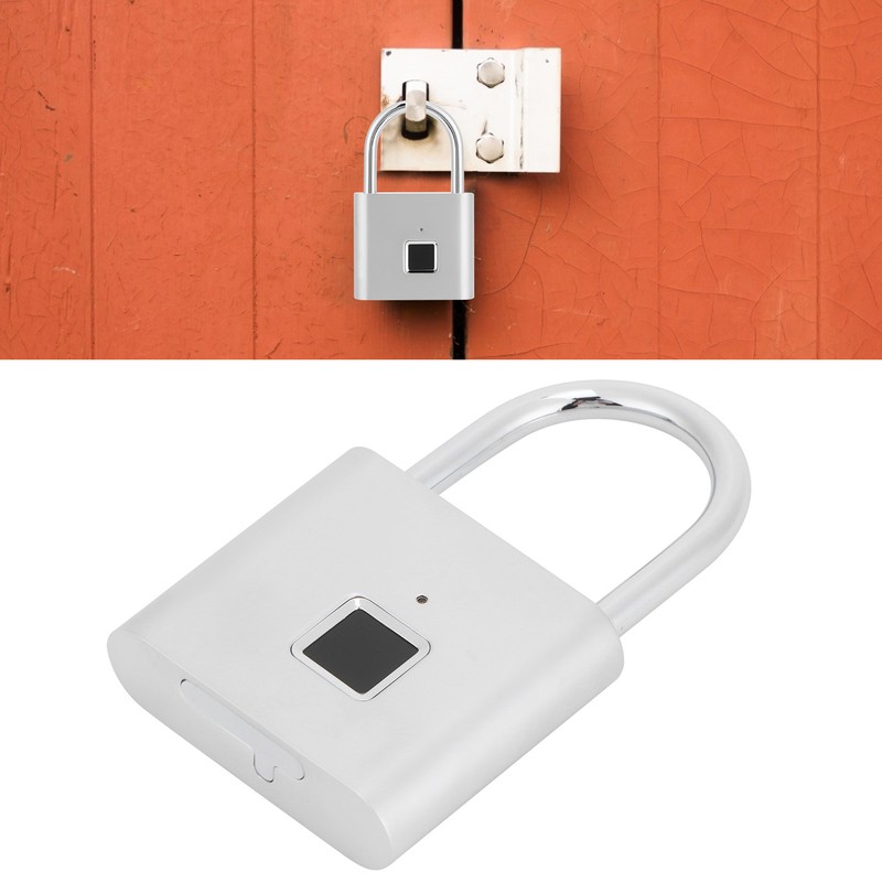 Fingerprint Padlock AntiTheft Intelligent Electronic Lock for Home Office Cabinet