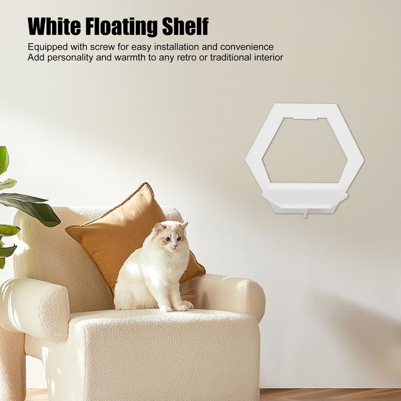 3Pcs Hex Floating Shelf PVC Modern Simple Fine Appearance Floating