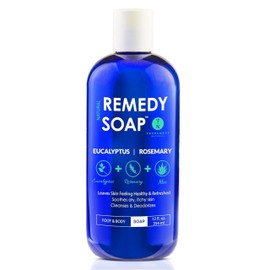 Truremedy Naturals Eucalyptus Rosemary Body Wash - Therapeutic and Relaxing Body Wash for Men and Women - Hydrating and Soothing Shower Gel - Organic Eucalyptus, Rosemary, Jojoba, Aloe - 12oz