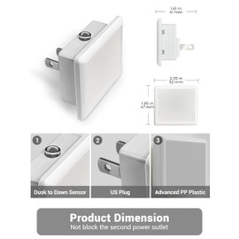 JandCase LED Night Light, Night Light Plug into Wall with Light Sensors[4 Pack], 5000K Daylight Super Bright Night Light for Kids, Small Nightlight Suitable for Bathroom,Hallway,Dinning Room,Kitchen