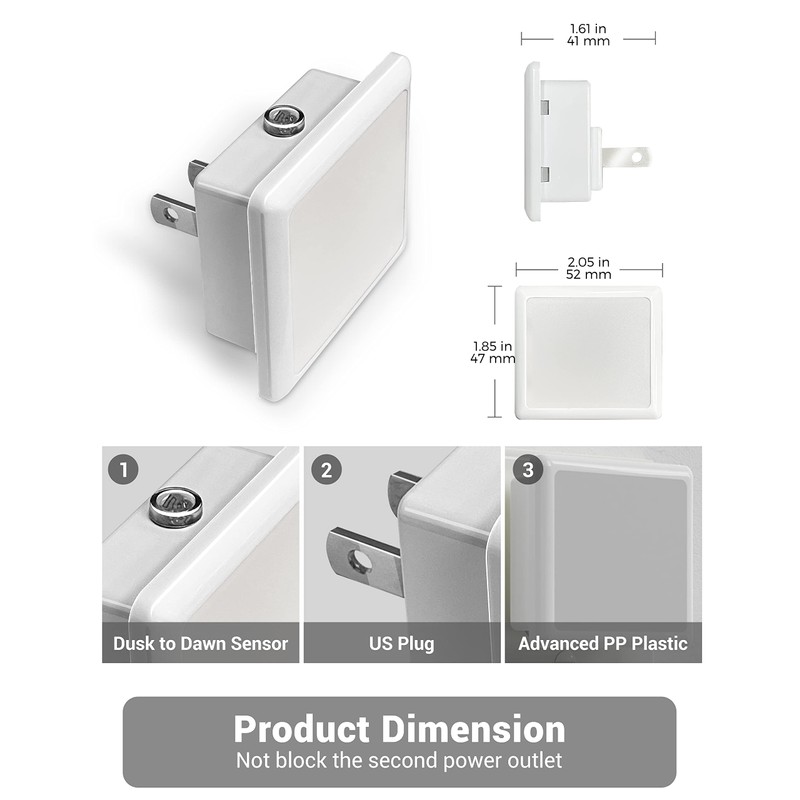 JandCase LED Night Light, Night Light Plug into Wall with