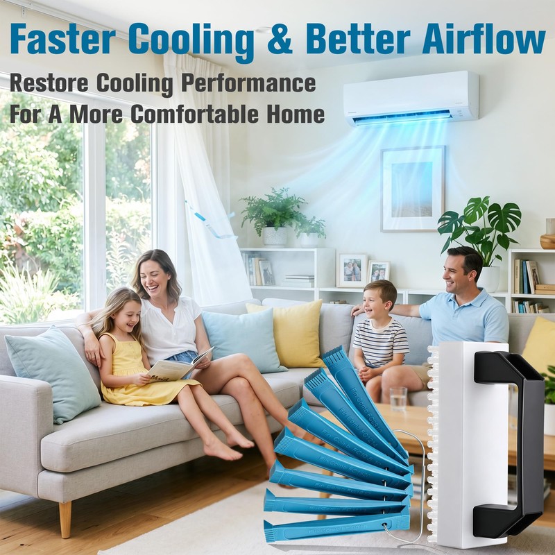 8 PCS Air Conditioner Fin Cleaner Kit, 2-in-1 AC Fin