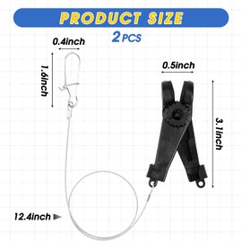 Threehoney 2 Pcs Fishing Downrigger Line Release Clips with Leader Snap Weight Release Clips for Kites Planer Board Downrigger Trolling Offshore Fishing