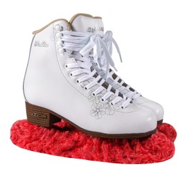 TUYUU Ice Skate Guards,Fuzzy Skate Guards for Hockey Skates Figure Skates Ice Skates.Ice Skate Blade Covers for Toddler Kids Youth Adults Men Women Boys Girls.Skate Soakers (Red#A, L)