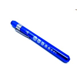 Penlight Reusable Medical Aluminum LED Pen Light with Pupil Gauge for Nurses Doctors Students with Pocket Clip (Blue)