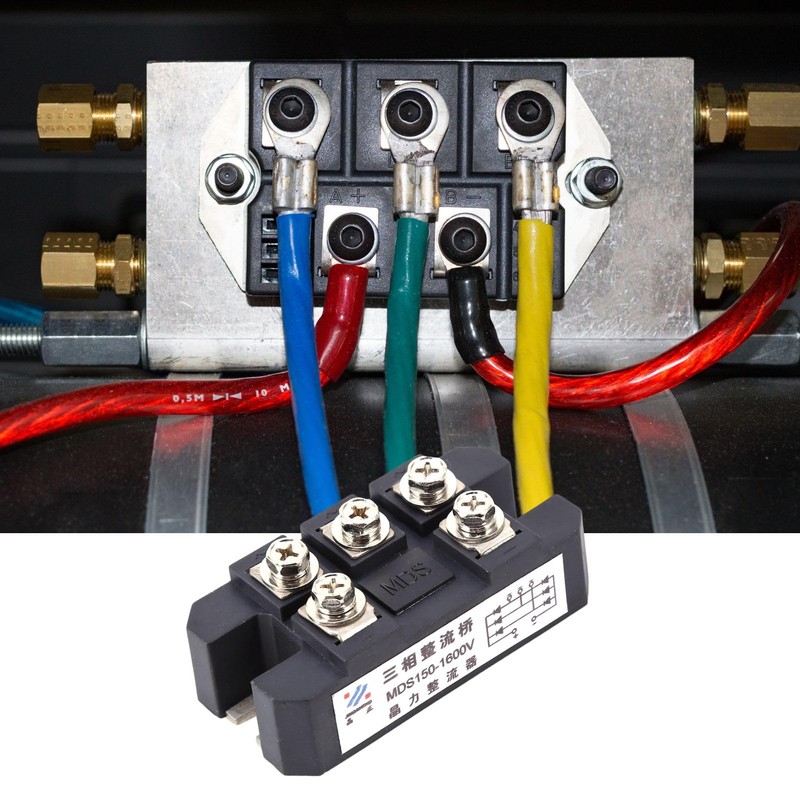 DEWIN Three-phase Rectifier Bridge, Three/3‑Phase Diode Bridge Rectifier 150A MDS150A