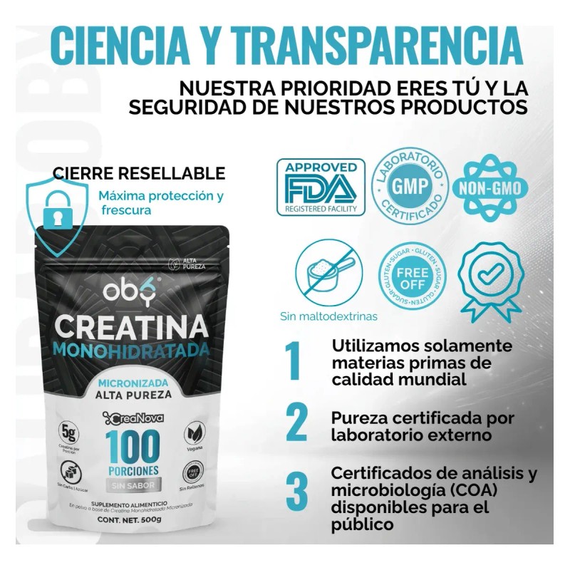 Pack Creatina Monohidratada Micronizada Polvo 100 Alta Pureza Certificada Sabor