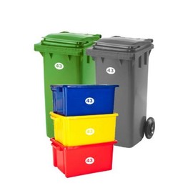 Laserables SET OF 5 Wheelie Bin Box Crate Number and Letter Stickers
