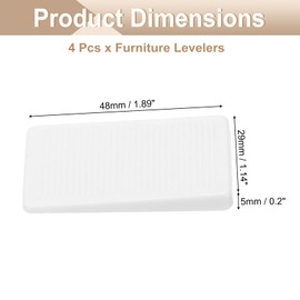 uxcell 4 Pcs Furniture Levelers, Flexible Plastic White Table Shims, Multi-Purpose Level Wedge Firm and Non-Slip for Uneven Table, Dresser Legs, and Door DIY Furniture, 5mm Height