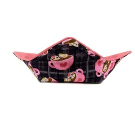 Microwave Bowl Cozy in a Cozy Marshmallow in Coacoa Fabric Print by Sewuseful Studios LLC