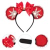 SAFIGLE 2pcs Christmas Snowflake Bow Headband for Women Festive Holiday