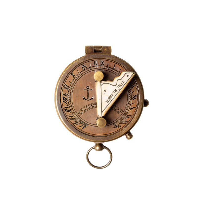 DRAKENSBERG Miles DR00050 Brass Compass with Sundial Vintage Design