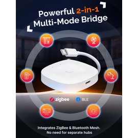 MOES Upgraded Multi-Mode Smart Gateway, ZigBee 3.0 & BLE Mesh Hub with Type-C Interface, Wireless Smart Home Bridge for Tuya App, Compatible with Alexa & Google Home