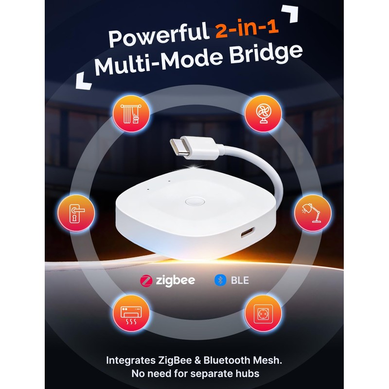 MOES Upgraded Multi-Mode Smart Gateway, ZigBee 3.0 & BLE Mesh