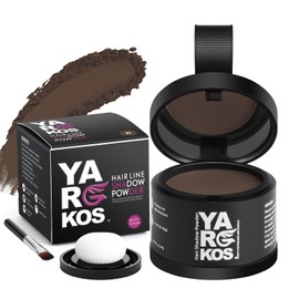 Yargkos Invisible Roots Powder, Instant Effect Hairline Powder, Women Waterproof Concealer for Hair Thickening, Men's Hair Cover for Root, Concealing Bald Grey Thin Spots, 3 Dark Brown