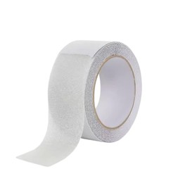 Clear Non Skid Tape, 2 Inch x 16.4 Feet Transparent Anti Slip Stair Strips, Stairs Tread Grip Tape, Non-Slip Traction Grip Tape for Stairs, Shower Floor, Pool, Bathtubs, Boats (Clear)