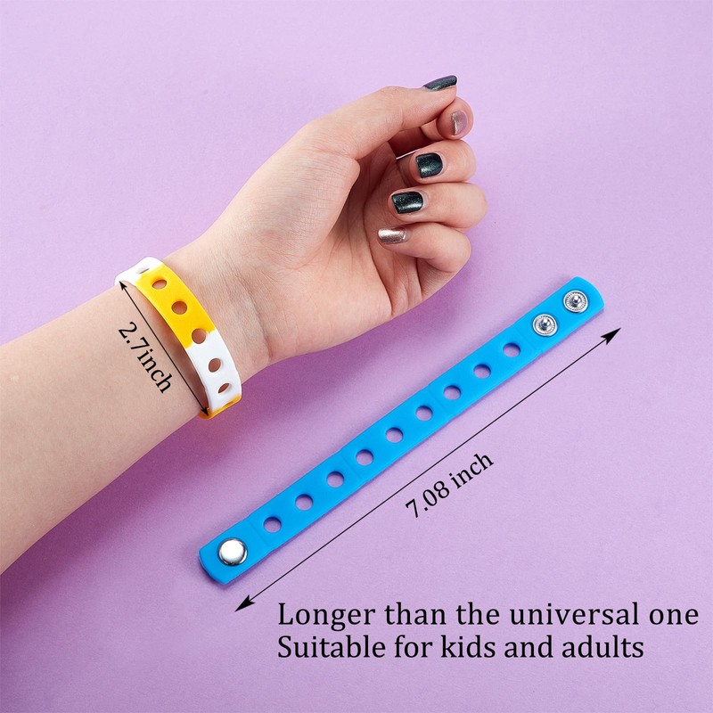 Aoriher 20 Pcs 20 Pcs Silicone Charm Bracelets for Kids