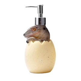 Queen-b Soap Dispenser, Dinosaur, Cool, Children, Refill Container, Large Capacity, Bottle, Shampoo, Conditioner, Body Soap, Hand Soap, Bathroom, (Velociraptor)