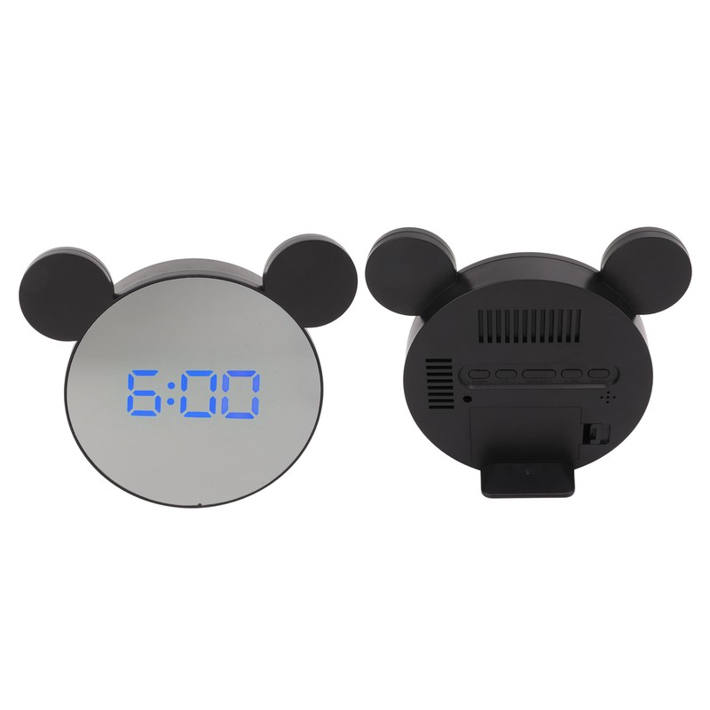 Mirror Alarm Clock 2 Level Brightness Adjustment Ear Design LED