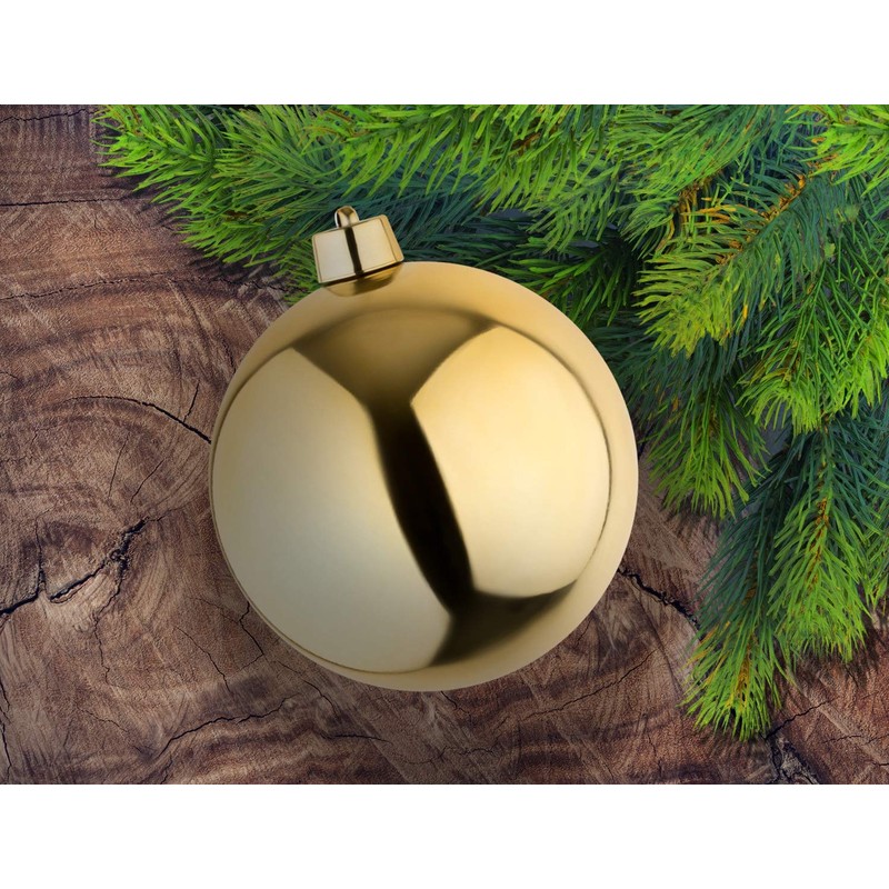 Your castle Large Christmas Baubles Gold Shiny 25 cm Diameter