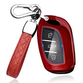 HIBEYO Keyless Car Key Case Fits MG 4 EV MG EHS EZS EV GT HS ZS ZX MG4 MG5 MG6 Plastic Protective Key Case for Roewe RX3 RX5 RX8 ERX5 I6 I5 Key Fob 3 Button Red
