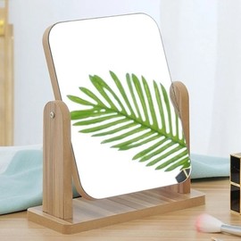 Wood square mirror interior table stand 22x22cm makeup desk mirror / 우드 사각 거울 인테리어 탁상 스탠드 22x22cm 화장책상거울